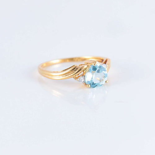 Bague 49 Bague Coeur aigue-marine 58 Facettes JE220