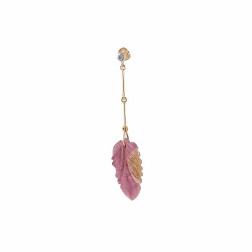 Boucles d'oreilles Pendants d'oreilles Feuille Tourmaline rose 58 Facettes 1