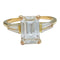 Bague 52 Bague diamant taille émeraude 2 carats, or jaune. 58 Facettes 30566