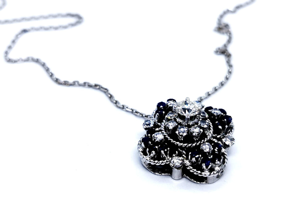 Collier Collier Chaîne + pendentif Or blanc Diamant 58 Facettes 879540CN