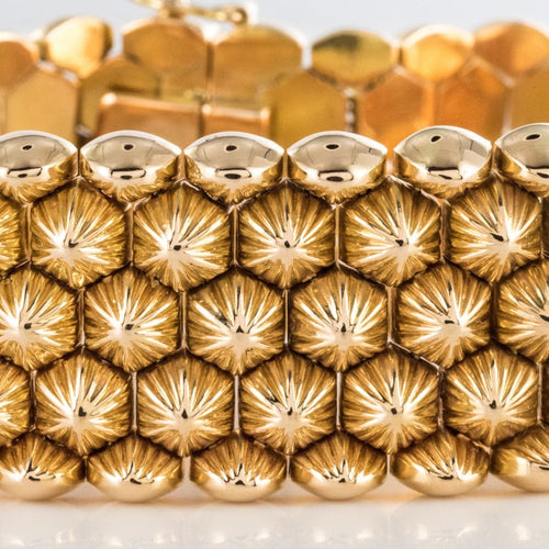Bracelet Bracelet or jaune nids d'abeilles 58 Facettes 19-542
