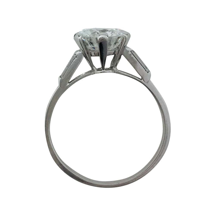 Bague 59 Solitaire en platine, diamant 2,52 carats D/VS1. 58 Facettes 29032