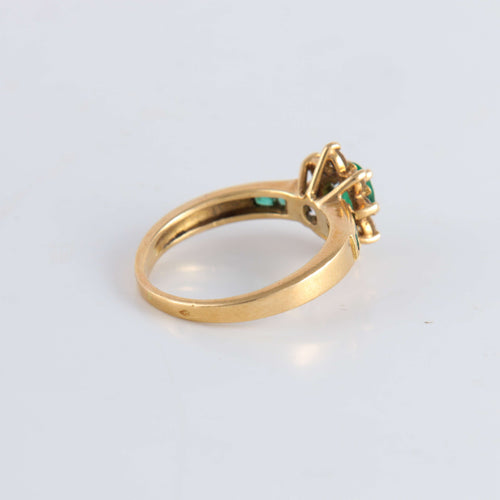 Bague 55 Bague Marguerite Emeraudes Diamants 58 Facettes FM53