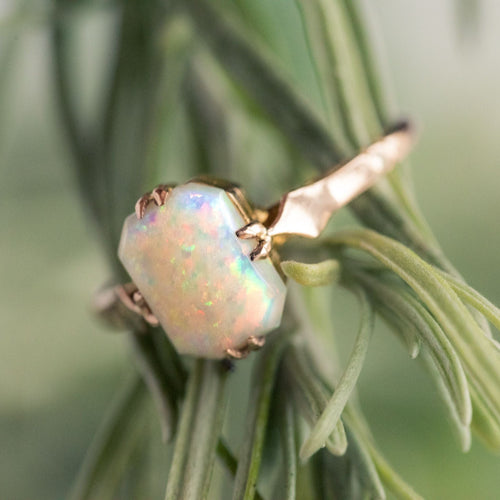 Bague 55 Bague ancienne opale solitaire 58 Facettes 19-471-48