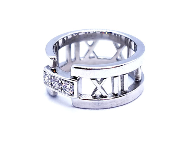 Bague 50 Tiffany & Co Bague Atlas Or blanc Diamant 58 Facettes 997153CN