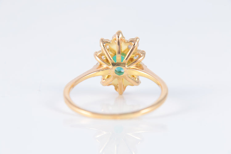 Bague 57 Bague Marguerite Emeraude Diamants 58 Facettes 1