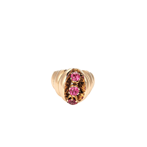 Bague Bague en or rose et pierres roses 58 Facettes 21252