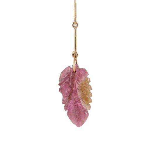 Boucles d'oreilles Pendants d'oreilles Feuille Tourmaline rose 58 Facettes 1