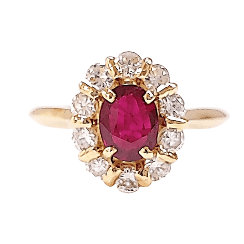 Bague 57 Bague marguerite rubis et diamant 58 Facettes FA-13