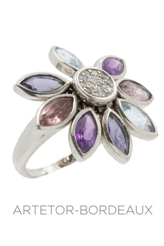 Bague 57 Bague fleur moderne 58 Facettes 18361