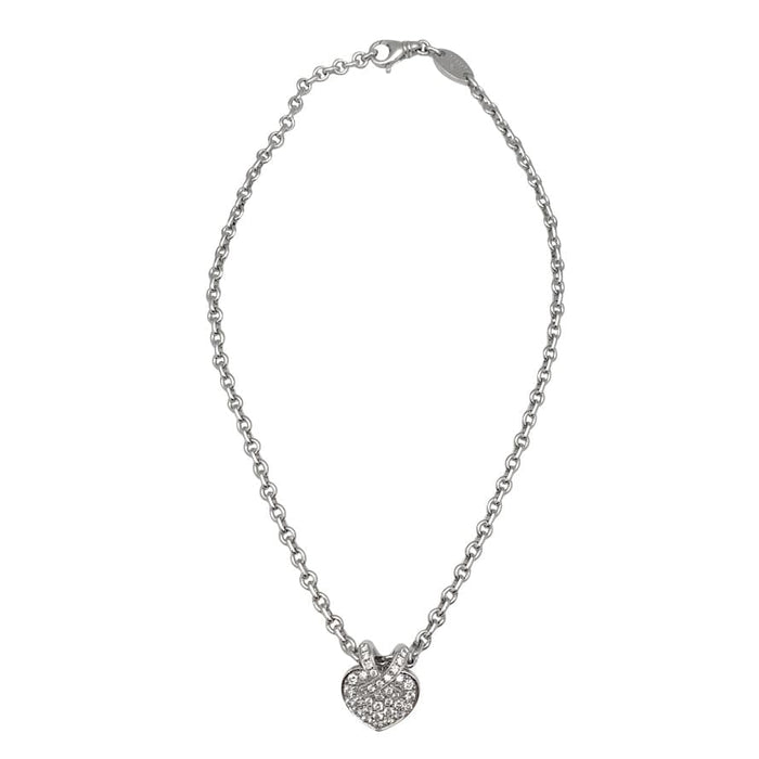 Pendentif Pendentif coeur et chaine Chaumet en or blanc modèle "Liens", diamants. 58 Facettes 29752