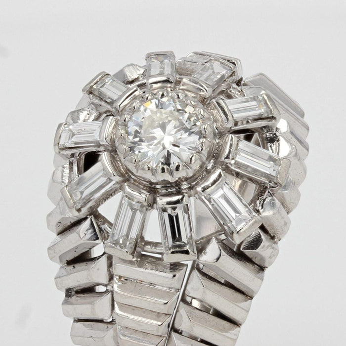 Bague 62 Bague dôme diamants baguettes 58 Facettes 20-589-59