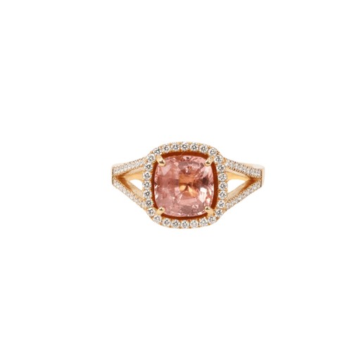Bague Bague diamants morganite taille coussin 58 Facettes J30