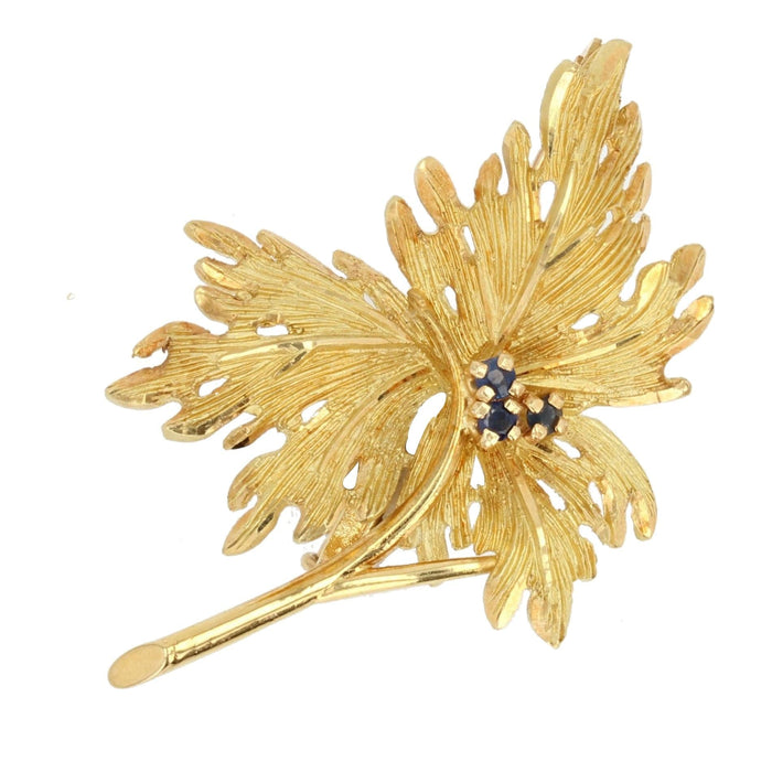 Broche Broche en or feuille saphirs 58 Facettes 21-227