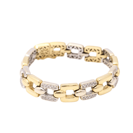 Bracelet Bracelet en or bicolore 18 carats avec diamants 58 Facettes E359705