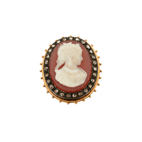 Pendentif Pendentif Camée Agate Diamants 58 Facettes 1462
