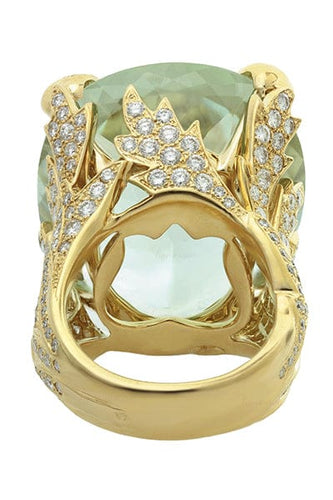 Bague 51 Bague Christian Dior "Miss Dior" en or jaune, béryl vert et diamants. 58 Facettes 25581-1