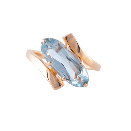 Bague 54.5 Bague Or rose Aigue-marine 58 Facettes JE93
