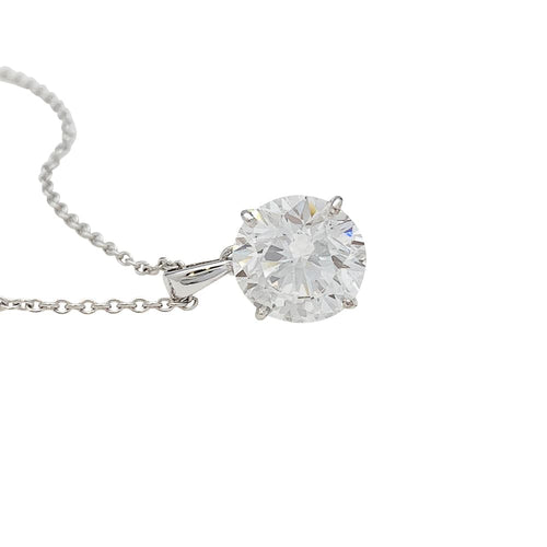 Pendentif Pendentif diamant 4,37 carats, chaîne en or blanc. 58 Facettes 30605