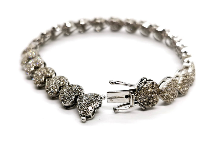Bracelet Bracelet Coeur Or blanc Diamant 58 Facettes 1142795CD