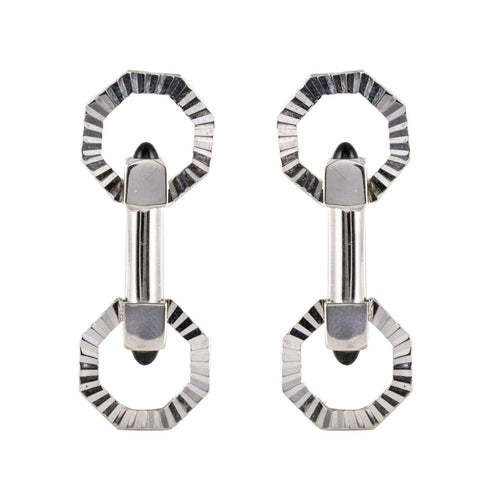 Boutons de manchette Boutons de manchettes Argent Art déco 58 Facettes 19-686