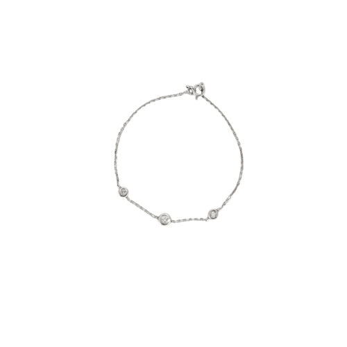 Bracelet Bracelet or blanc 3 diamants 58 Facettes