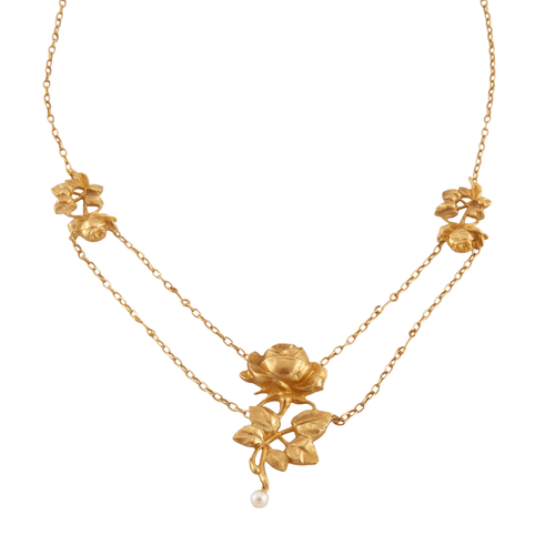 Collier Collier draperie aux roses, XIXéme 58 Facettes