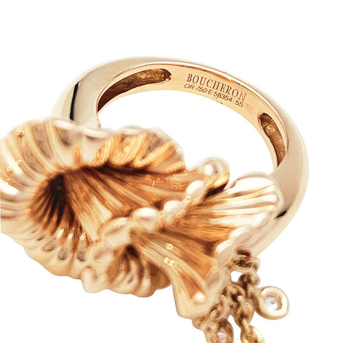 Bague 55 Bague Boucheron, "Exquises confidences", or rose et diamants. 58 Facettes 30662