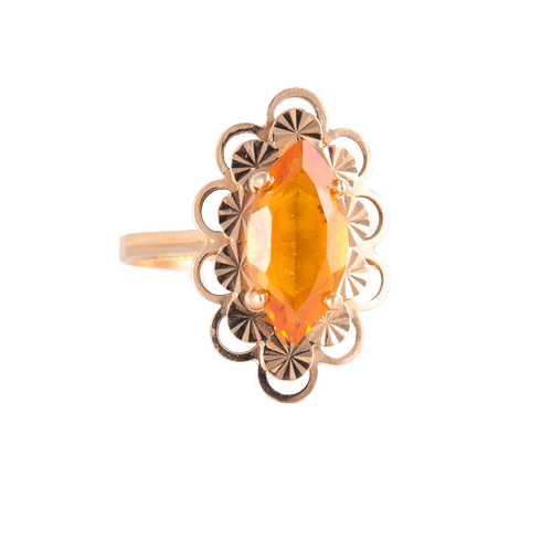 Bague 51 Bague Marquise Citrine 58 Facettes Ref JE245
