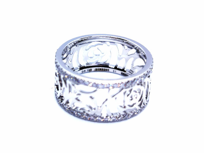 Bague 51 Chanel Bague Camélia Or blanc Diamant 58 Facettes 912047CN