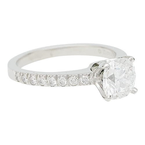 Bague 50 Bague Tiffany & Co. platine, diamant 0,93 carat. 58 Facettes 30552