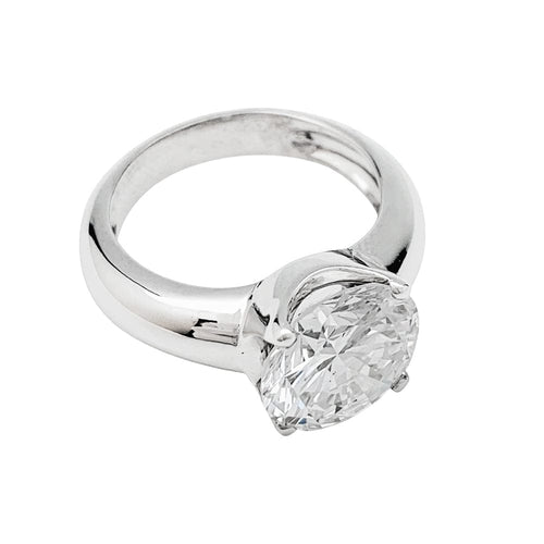 Bague 53 Bague solitaire diamant de 4,20 carats en or blanc. 58 Facettes 30277