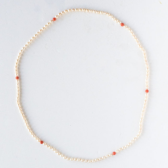 Collier Sautoir perles et perles de corail 58 Facettes 17-312A