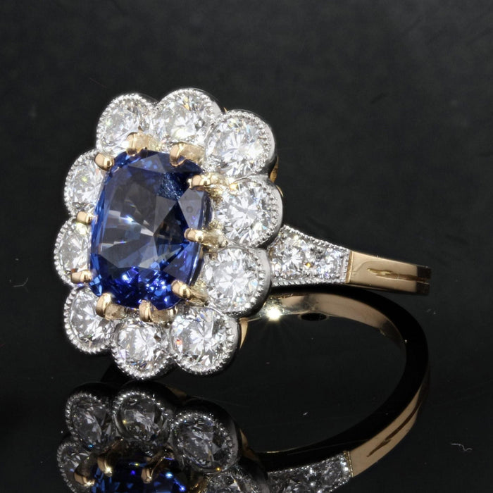 Bague 55 Bague saphir diamants pompadour 58 Facettes AG9HN-55