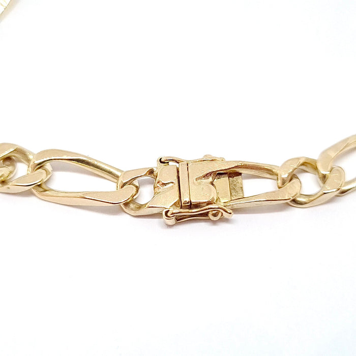 Bracelet Bracelet maille intercalée en or jaune 58 Facettes