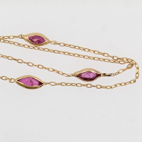 Bracelet Bracelet fin or jaune et rubis 58 Facettes 21-381