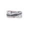 Bague 53 Bague Croisée pavage Diamants noirs et blancs 58 Facettes JE239