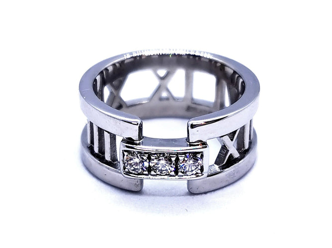 Bague 50 Tiffany & Co Bague Atlas Or blanc Diamant 58 Facettes 997153CN
