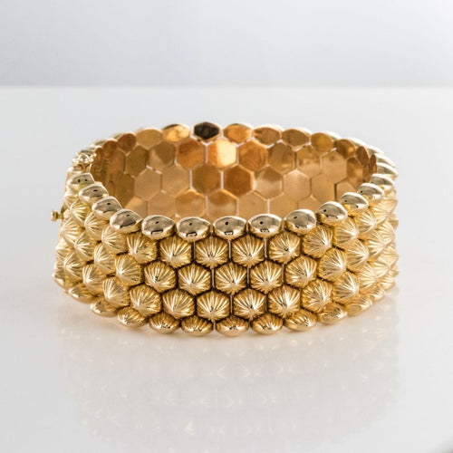 Bracelet Bracelet or jaune nids d'abeilles 58 Facettes 19-542