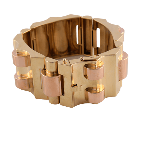 Bracelet Bracelet Tank Or rose et Or jaune 58 Facettes 1