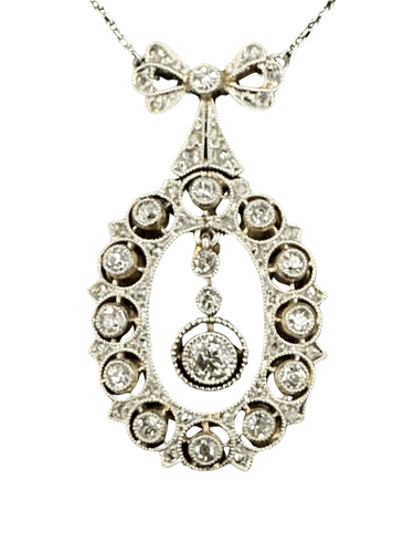 Pendentif Pendentif Négligé Belle-Epoque Or Platine Diamants 58 Facettes