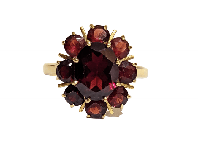 Bague Bague Marguerite or et grenats 58 Facettes