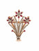 Broche Broche-pendentif "Bouquet de Fleurs" en or rose et argent 58 Facettes 1