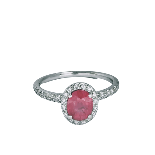 Bague Bague en or blanc diamants et rubis 58 Facettes 5569