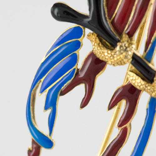 Broche Broche perroquet émail diamants 58 Facettes 19-467