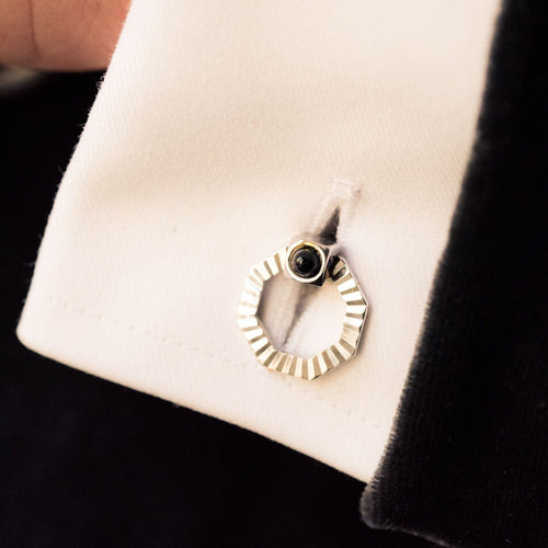 Boutons de manchette Boutons de manchettes Argent Art déco 58 Facettes 19-686