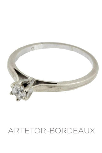 Bague 50 Solitaire moderne 0.10 carat 58 Facettes 9801