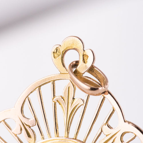 Pendentif Médaille ancienne or rose Vierge auréolée 58 Facettes 19-675