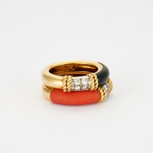 Bague 49 FRED - Bague Isaure Corail Onyx 58 Facettes KZ6