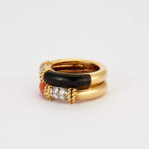Bague 49 FRED - Bague Isaure Corail Onyx 58 Facettes KZ6